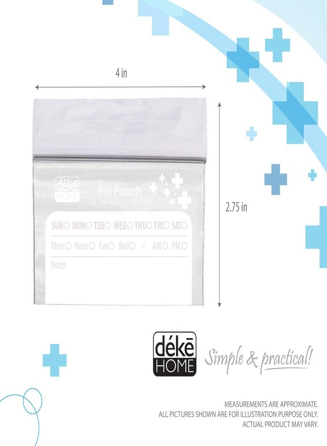 Deke Home - 500 Pack Clear Resealable Pill Bags (4x2.75 in), Travel Medicine Pouches with Write-On Label, BPA-Free Disposable Pill Organizer for Medications, Vitamins & Supplements - Image 3